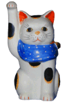Maneki Neko soulève sa patte droite, et
heigher.